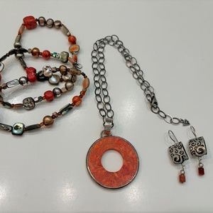 Silpada Retired Necklace-Bracelets-Earrings Set